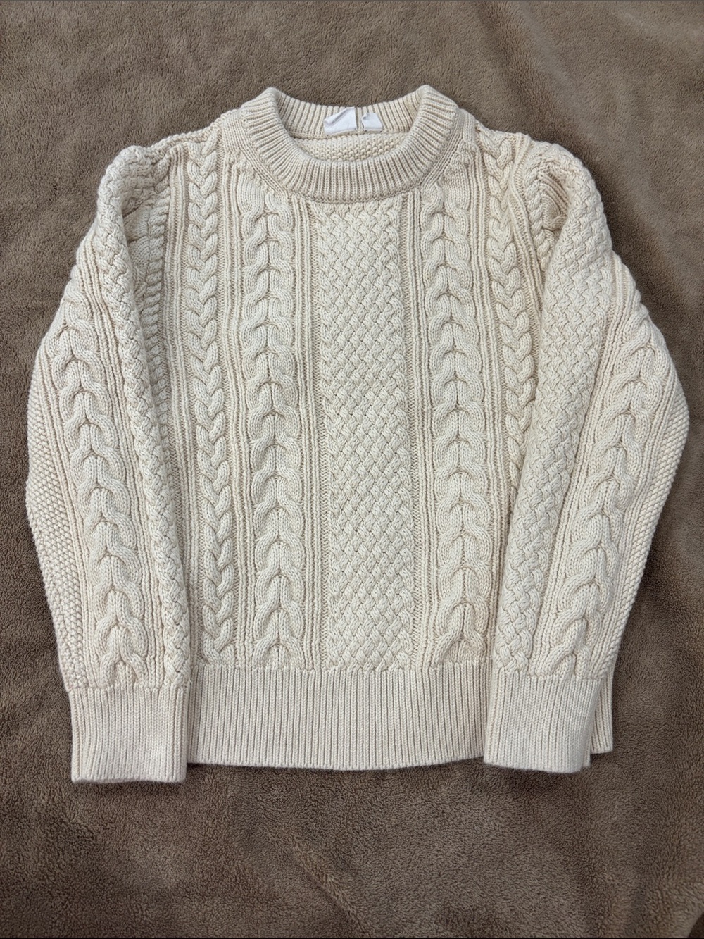 Gap Kids Cable Knit Crewneck Sweater - Cream